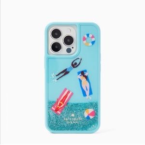 Kate Spade iPhone 13 Pro Pool Splash Liquid Glitter Phone Case
